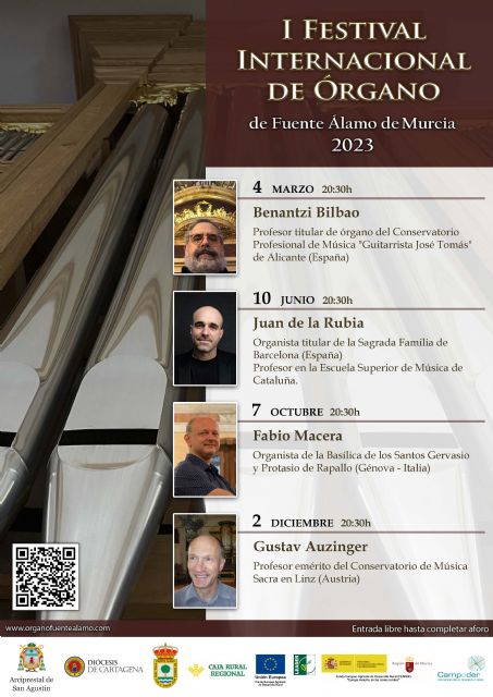 El Ayuntamiento de Fuente Álamo presenta su primera edición del Festival Internacional de Órgano